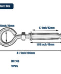Diagram of 5/16 Inch By 4-3/16 Inch Shoulder Eyebolts Heavy Duty 304 Stainless Steel Expansion Anchors with dimensions for concrete walls.