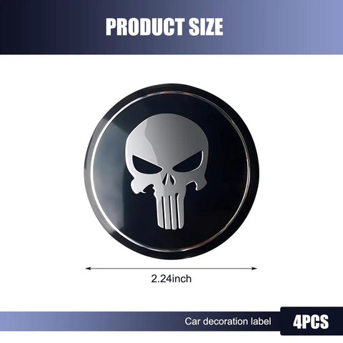 Badass American Flag Wheel Hub Cap Kit 4 Pack Slick Metal Center Hub Covers legit tough waterproof emblem sticker, 2.24 inch size.