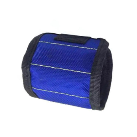 Magnetic Wristband Tool Holder With Strong Magnets Adjustable Oxford Fabric Wrist Belt Keeps Screws Nails Drill Bits In Place For Hands Free Work No Drop In Tight Spaces blue Oxford fabric