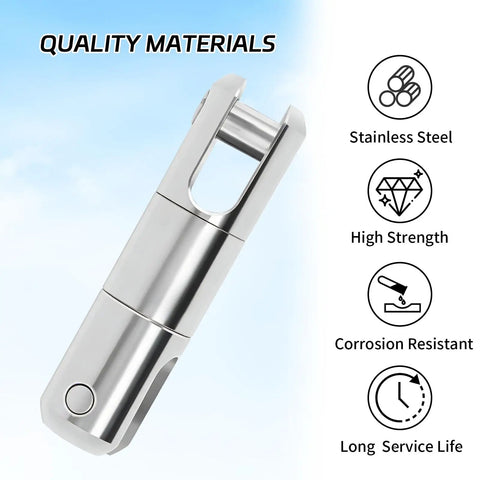 Heavy Duty Cable Pulling Swivel With Breakaway Safety Pin And Precision Ball Bearings For Smooth As Silk Three Sixty Degree Rotation Handles Hella Strong Three Ton Workload Ideal For Demanding Electrical Wire Pulling Tasks Comes As A Quality Two Pack, stainless steel build.