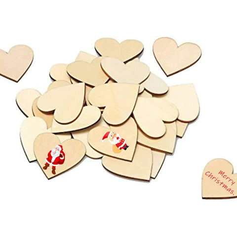 Two Inch Wooden Hearts Craft Kit 100 Pcs Blank Wood Hearts For DIY Wedding Decor Christmas Party Embellishments