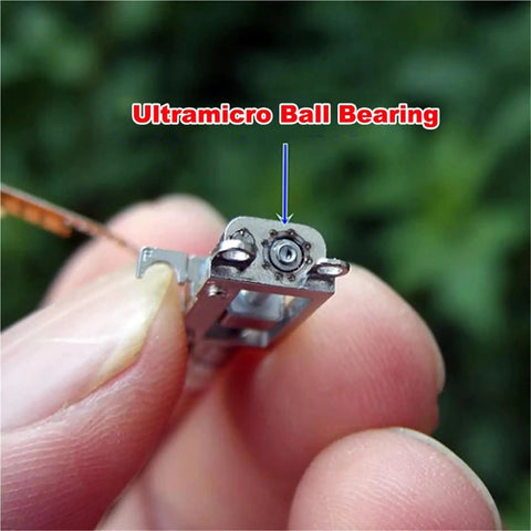Ultramicro ball bearing shown up close, emphasizing compact design, suitable for the Compact Two Phase Four Wire Mini Linear Actuator.