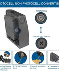 Two Pack 30W LED Wall Pack With Dusk To Dawn Photocell Adjustable Head Full Cut Off Security Light 5000K Daylight showing photocell conversion steps