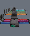 Hex-Plus L Key Set 9 Piece Multicolor BlackLaser Finish Metric Tools For Recessed Torx Screws Long Arm With Torx Ballpoint Handy Size Markings
