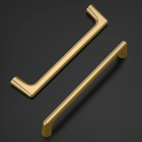 Champagne Bronze Cabinet Pulls 10 Pack 5 Inch Center To Center 128mm Kitchen Cabinet Handles Hardware shown in front and side view