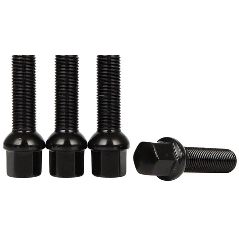 Twenty Premium 14x1.5 Extended Lug Bolts With A Robust Forty Millimeter Long Shank And Sixty Four Millimeter Overall Length Engineered For VW Vehicles And Wheels Using Smooth Ball Seat Fitment Built Tough For Street Cruising And Show Level Rig Upgrades.