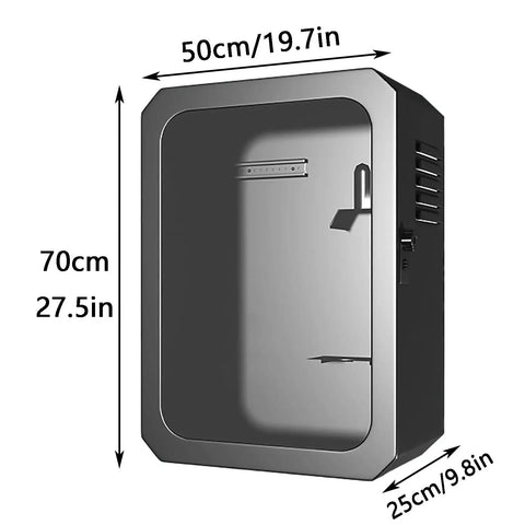 Heavy Duty Outdoor EV Charger Protector With All Weather Rain Cover And Secure Anti Theft Lock Built Tough Floor Standing Steel Enclosure, dimensions shown