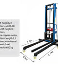 Heavy Duty Rolling Lift Platform With Casters For Construction Sites, mobile material hoist showing dimensions and features.