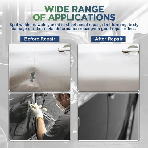 Spot Welder Dent Puller Kit for Cars and Trucks, 110V 3800A Auto Body Repair Tool being used on car panel