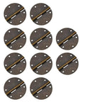 Ten Pack Killer Vintage Round Hinges Antique Bronze Finish Dang Sturdy Copper Build for DIY cabinets and drawers