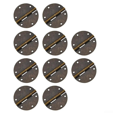 Ten Pack Killer Vintage Round Hinges Antique Bronze Finish Dang Sturdy Copper Build for DIY cabinets and drawers