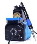 Adjustable Temperature Soldering Station For SMT And Through Hole Repair Lead Free SMD Desoldering Ergonomic Desk Tool setup front view