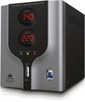 Image of a 3000 Watt Step Up And Down Voltage Transformer With Automatic Regulator Stabilizer For 110/120 And 220/240 Appliances, featuring a digital display.