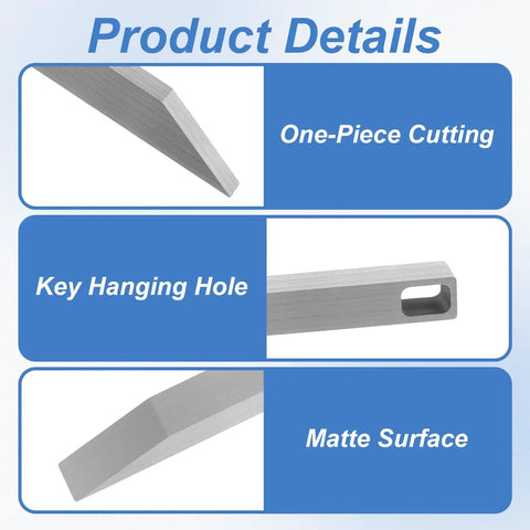 Must Have Compact Stainless Steel EDC Pry Bars For Everyday Carry Four Pack showing one-piece cutting, key hole, matte surface