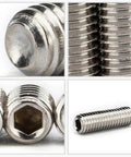 480 Piece SAE Internal Hex Drive Cup Point Screws Assortment Kit With 24 Sizes In 304 Stainless Steel Hex Allen Head Socket Set Grub Screws Bolts For Auto Shop Marine And DIY Projects