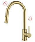 FORIOUS Gold Touch Kitchen Faucet with Pull Down Sprayer, Single Hole, featuring a touch-activated head and sleek design.