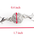 Two Pack Magnetic Locking Clasps With Rhinestone Lobster Clasps For Jewelry Making Necklace And Bracelet Extenders, size dimensions
