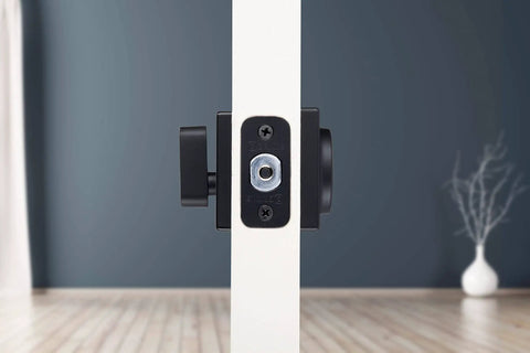 Side view of Single Cylinder Deadbolt Door Lock For Front Door With Keyed Entry Pick Resistant Security Matte Black Finish ANSI Grade 3
