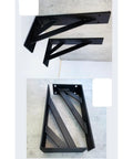 Killer Heavy Duty Shelf Brackets 80 Inch Wall Mounted Black Triangle Supports showcases sturdy design for DIY shelving.