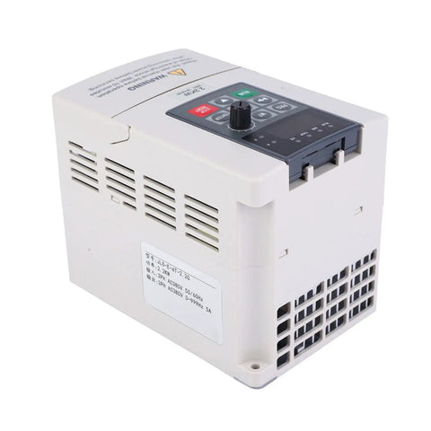 Three Phase 380V 2.2KW VFD Inverter With PWM Speed Control Workhorse Industrial Motor Drive With All Round Protection Variable Frequency Drive For 380V Motors Durable Plastic Housing And Easy Speed Regulation, white plastic housing