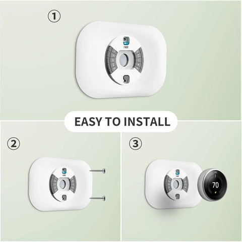 Thermostat Wall Plate Cover And Trim Kit For First, Second, And Third Gen Smart Thermostats, Snow Finish, Easy Install process.