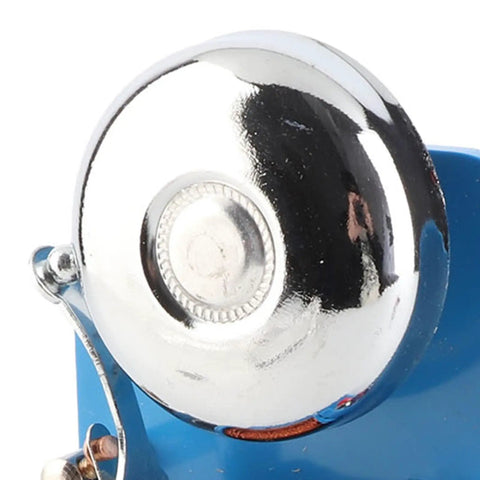 Close-up of chrome-plated bell from Electric Bell Science Experiment Kit for High School Students, Hands On Electromagnet Lab Tool.