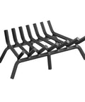Heavy Duty 24 Inch Fireplace Grate Made From Solid Steel For Firewood Logs And Kindling Four Thick Feet And Two Center Supports