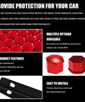 Red 17mm Lug Nut Covers 20 Piece Set With Removal Tool Anti Rust Hex Nut Caps For Most Vehicles Exterior Car Hub Bolts Protection And Scratch Coverage Rugged Look product features
