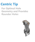 Close-up of carbide tip from 10 Pack 5/32 Inch SDS Plus Rotary Hammer Drill Bits Set, optimal hole geometry and rounder holes.