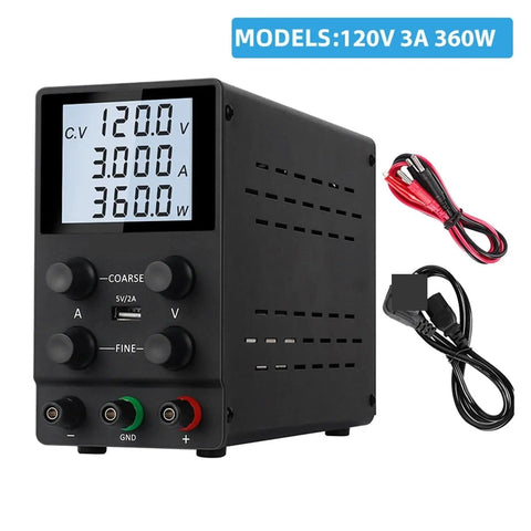 Adjustable DC Power Supply With USB And LCD Display, Regulated Variable Voltage 0 To 30V, 0 To 10A, Benchtop Charger.
