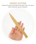 Two Pack Wooden Letter Opener Set Handy Envelope Slitter For Quick Mail Openings, shown held in a hand for size reference.