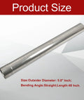 5 Inch OD 409 Steel Straight Exhaust Pipe 48 Inch Long Mandrel Bent Tube For Custom Exhaust System Install Slip Fit