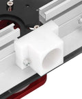 Close-up of Heavy Duty Manual Router Lift with 51 Mm Stroke showing steel alignment and mounting details for woodworking.