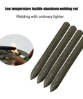 Aluminum Welding Rod Three Pack Tasteless Soldering Rod for repairs, shown with lighter in background image