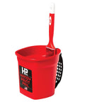 Grab And Go 32 Ounce Paint Pail With Magnetic Brush Holder And Built In Scraper, Hands Free Strap And Belt Clip, red color