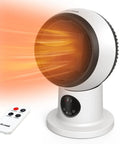 15 Inch Compact Modern Heater And Fan 2 In 1 Remote 1500W PTC Ceramic Space Heater in action with remote control
