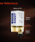 Marine Outboard Fuel Filter Water Separator With Clear Bowl Assembly Replacement For Outboard Motors 10 Micron size reference