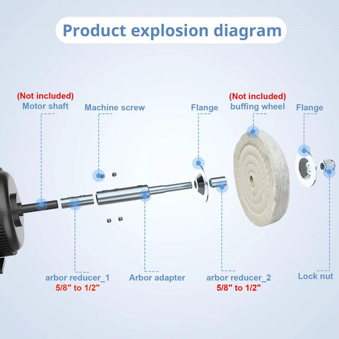 Upgrade Your Shop Workflow With This Straight Fire Polishing Shaft Extension A Dead Simple Five Inch Left Hand Right Hand Set diagram.