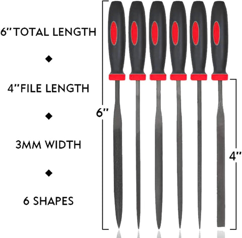 Six-piece VASTOOLS deburring tool set with black handles and red accents for 3D printer cleanup