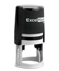 No Sweat Round Clock Stamp For Teachers Time Telling Practice Self Inking Pad easy clear base alignment shown in black.
