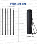 Adjustable Portable Tent Poles 74.8 Inches Beefy Rustproof Thickened Iron Stakes with Storage Bag