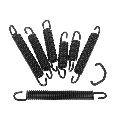 Heavy Duty Stainless Steel Tension Springs With Hooks Pack Of 10 Assorted Sizes in black for automotive repairs and industrial jobs.