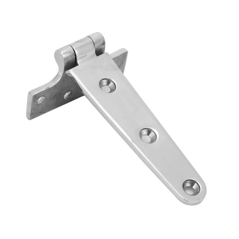 Beefy Marine Grade 316 Stainless Steel Heavy Duty Door Hinge For Indoor Outdoor Use shown in mirror finish.