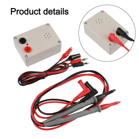 9V Buzzer Tester With Loud 100dB Alarm Visual Wire Continuity Detector For Cable Connections And PCB Circuits Battery Powered Continuity Meter With Pen Clip For Quick Electrical Checks, gray plastic case with test leads