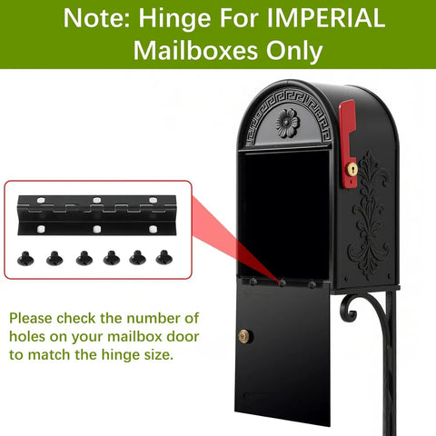 Mailbox Door Hinge Replacement Kit With Screws, 2 Pack, Easy Install Hinge Repair Hardware For Mailbox Doors, Includes 6 Pre Drilled Holes For Quick Alignment, Durable, Smooth Opening
