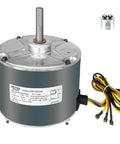 Top Tier Hvac Condenser Fan Motor 1/4 Hp 1100 Rpm 208 To 230 Volts With 5 Mfd Capacitor, showcasing motor assembly and capacitor.