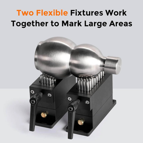 Two Flexible Fixture Clamp For CNC Laser Marking Machines with SUS Stainless Steel 6MM Pin on Anodized Aluminum Shell, side view