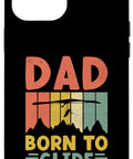 Born To Glide Hang Gliding Hang Glider Pilot Case For 15 Plus Phone Dad Gift featuring vintage design with mountains and text.