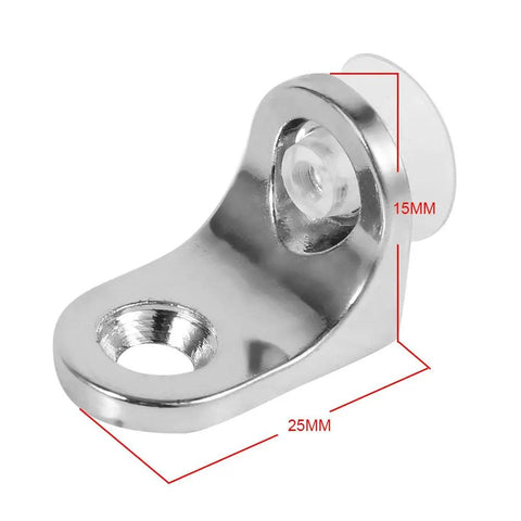 Close-up of Heavy Duty Zinc Alloy Shelf Brackets With Sucker For Glass And Wood Shelves 10 Pack Round Corner Shelf Support Holders