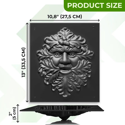 Face Tree Planter Mold For Concrete Gargoyle Garden Gnome And Green Man Face Plaque DIY Cement Molds Reusable Outdoor Yard Decor Perfect For Creating Garden Paths And Tiles, dimensions 13x10.8 inches
